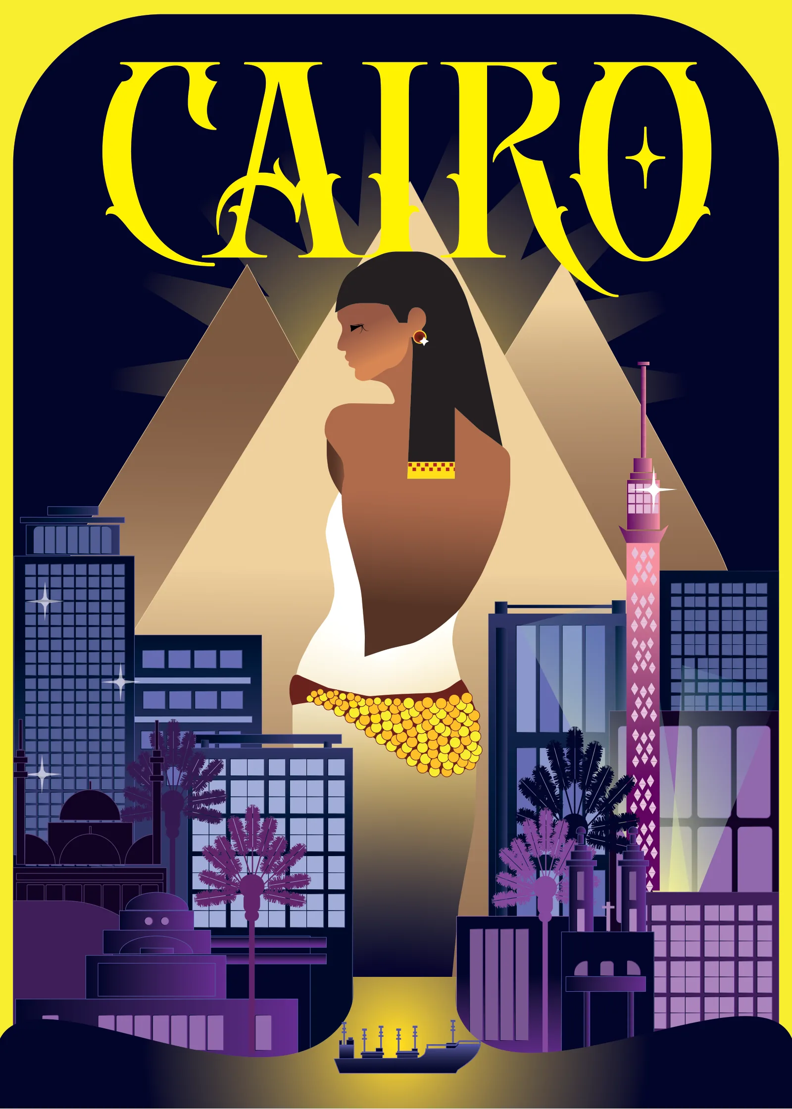Digital painting titled Cairo
